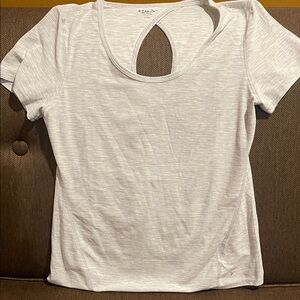 Old Navy Light Gray Short Sleeve Tee with Keyhole Back